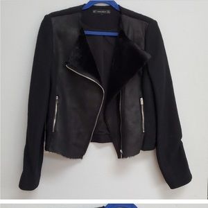 Zara shearling black jacket size L